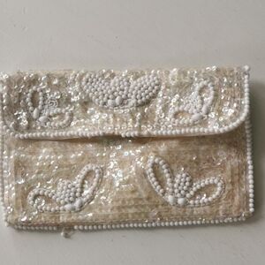 Womens 50s Vintage La Regale Beaded Sequin Evening Clutch Purse